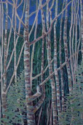 "Beech Forest" - Acrylic - Painting by Christine Parnell, an artist from Hawke's Bay, New Zealand.