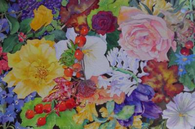 "Cornucopia" - Watercolour - Painting by Christine Parnell, an artist from Hawke's Bay, New Zealand.