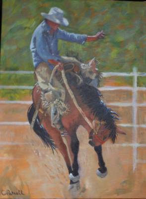 "Rodeo Rider" - Acrylic - Painting by Christine Parnell, an artist from Hawke's Bay, New Zealand.