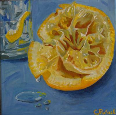 "Squeezed" - Acrylic - Painting by Christine Parnell, an artist from Hawke's Bay, New Zealand.